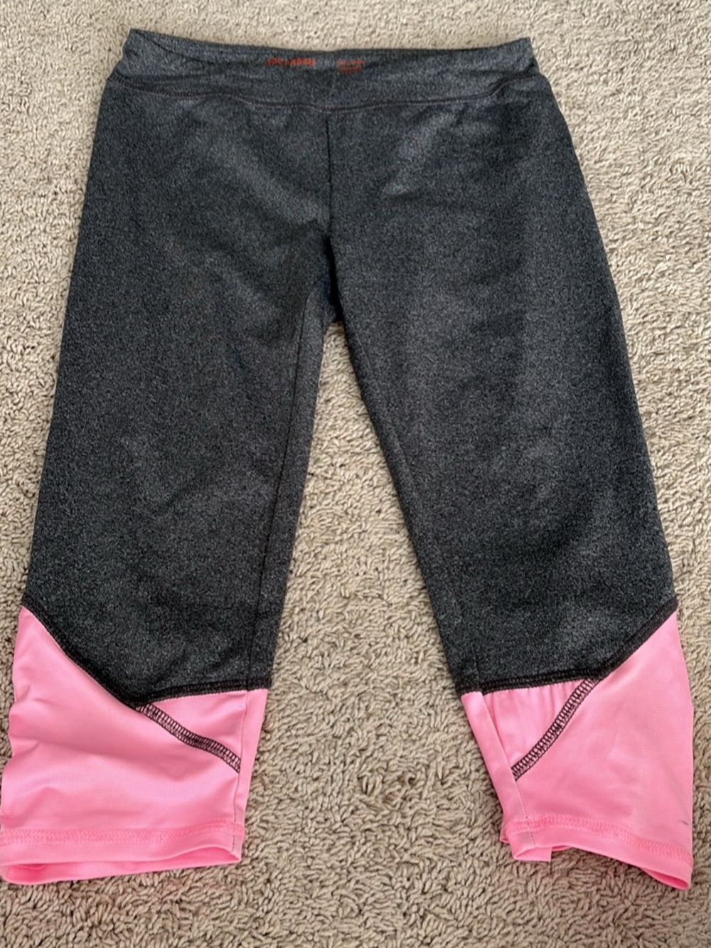 Joe Fresh Black Leggings with Pink Hem Accents